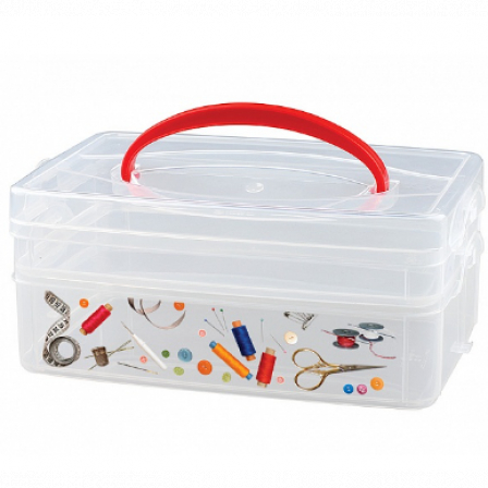 Коробка унив.с ручкой и декором"MULTI BOX" 2 секции, 245Х160Х105 мм