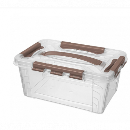 Ящик для хранения универсальный с замкоми и ручкой "GRAND BOX" 290х190х124мм, 4,2л (коричневый)