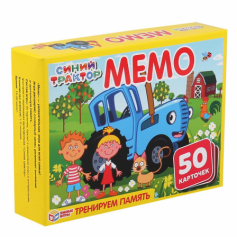 Карточная игра МЕМО синий трактор. (50 карточек). К