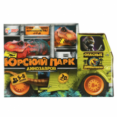 Юрский парк динозавров. Карточная игра в фигурной коробке. 30 карточек. Умные игры в кор.20шт