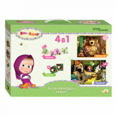 Развивающий набор 4в1 "Маша и Медведь" (Анимаккорд)