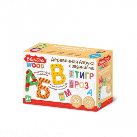 Игра развивающая "Азбука деревянная в картинках" Baby Toys Wood