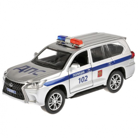 Машина металл "LEXUS LX-570 ПОЛИЦИЯ", длина 12 см, откр дв, багаж, инерц. Технопарк