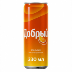 Вода газ. Добрый апельсин ж/б 0,33л