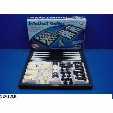 Шашки,шахматы,нарды 3в1 Intellect Games