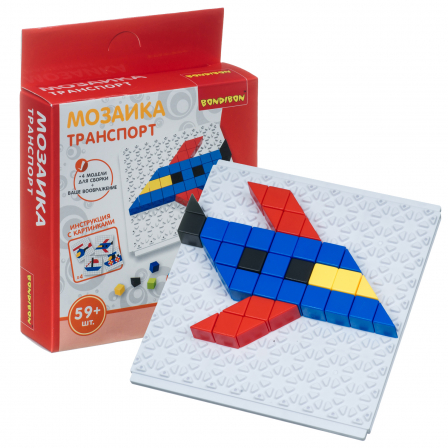 Логические, развивающие игры и игрушки Bondibon Мозаика  «ТРАНСПОРТ», 59 дет., BOX 13x3,5x14 см