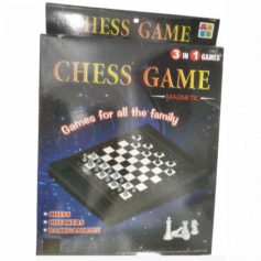 Настольная игра 3в1 шахматы, шашки, нарды магнит., игр. поле 22х22см., кор.