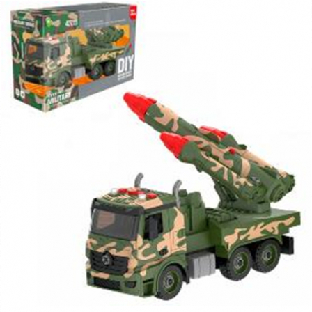 Машина с военной техникой, звук, свет №JK2023-1
