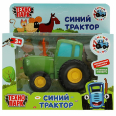 Модель металл СИНИЙ ТРАКТОР длина 11 см, инерц, зеленый, кор. Технопарк в кор.48шт