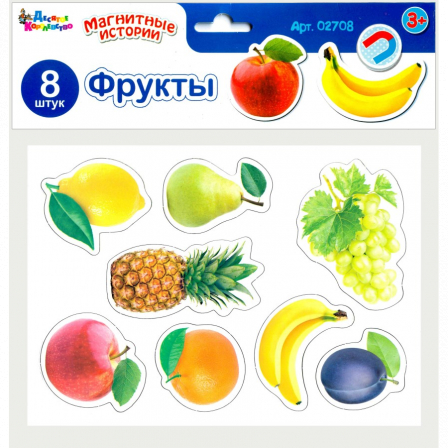 Магниты "Фрукты". Серия Магнитные истории 4х20шт (80шт)