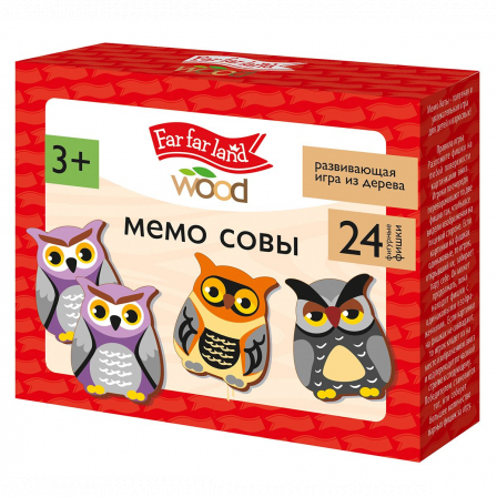 Игра настольная МЕМО "Совы" Far far land wood  (24 фишки в коробке)