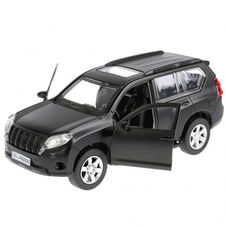 Машина мет. TOYOTA PRADO мат.черная,Технопарк в кор.