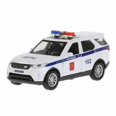 Машина металл land rover discovery полиция 12см,откр. двери,инерц,белый в кор Технопарк
