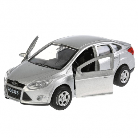 Машина металл FORD Focus 12см, инерц., открыв. двери, цвет серебристый в кор. Технопарк в кор.2*24шт