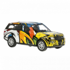 Машина металл LAND ROVER "range rover vogue графити" 12см, инерц. в кор. Технопарк