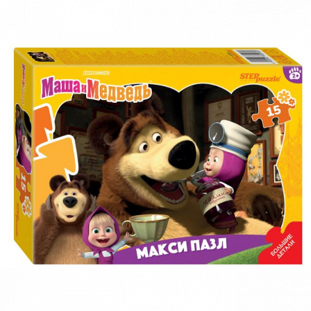 Контурный МАКСИ пазл 15 эл. "Маша и Медведь" (Анимаккорд)