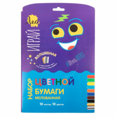 Цветная бумага 10лист.10цветов., односторонняя, мелованная   LPCP-08   A4   21