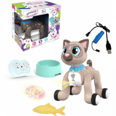 Кошка р/у, свет, звук, проектор, USB кабель, аккум., эл.пит.2*AA не вх.в компл., кор.
