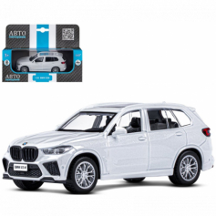 ТМ "Автопанорама" Машинка металлическая 1:43 BMW X5M, белый, инерция, откр. двери, в/к 17,5*12,5*6,5