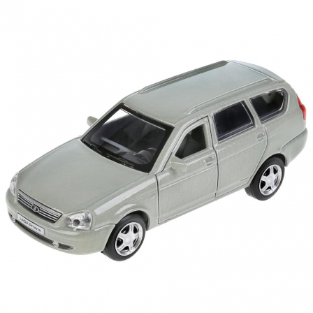 Машина металл LADA PRIORA длина 12 см, двери, багаж, инерц, бежевый, в кор. Технопарк в кор.2*36шт