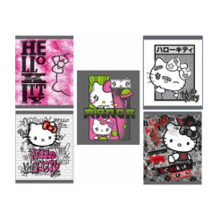 Тетрадь Hello Kitty манга, формат А5, клетка, 48 листов, на скрепке, внутренний блок офсет 60-