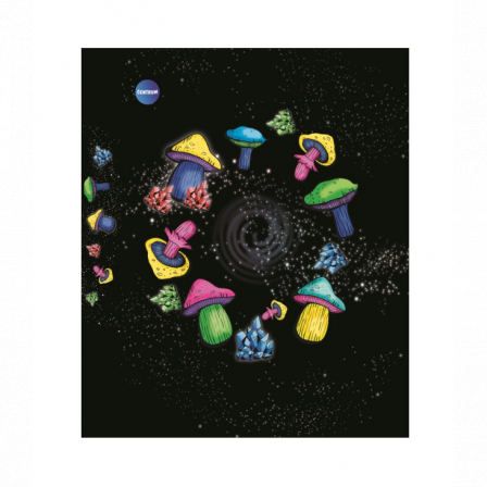 Тетрадь Грибы-2, формат А5, на кольцах со сменным блоком в клетку, 80 листов, крышка бумага ме