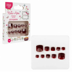 Lukky Нэйл-Арт наб. Pedicure style #12,Golden Velvet,10 наклад.ногтей на клеевой основе,10+,кор.