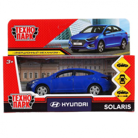 Машина металл "hyundai solaris" 12см, открыв.двери, инерц., синий в кор. Технопарк в кор.2*36шт