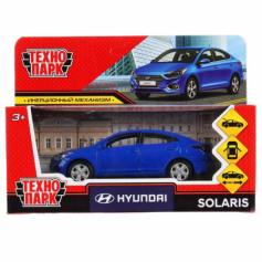 Машина металл "hyundai solaris" 12см, открыв.двери, инерц., синий в кор. Технопарк в кор.2*36шт