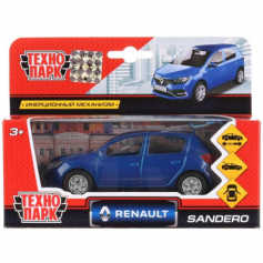 Машина мет. RENAULT Sandero 12см, открыв.двери и багажник, синяя