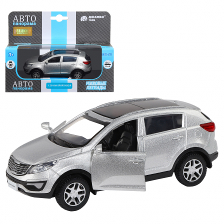 Машинка металлическая 1:39 KIA SPORTAGE R, серебряный, откр. двери, инерция, 17,5*