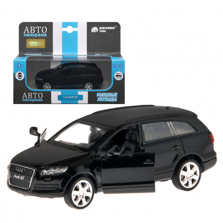 Машинка металлическая 1:43 Audi Q7, черный, откр. двери, инерция, в/к 17,5*12,5*6,