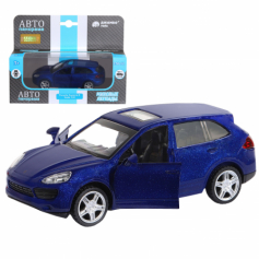Машинка металлическая 1:43 Porsche Cayenne S, синий перламутр, откр. двери, инерци