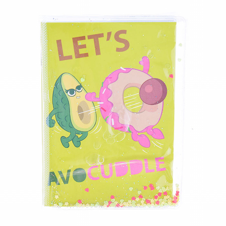 Блокнот "Lets avocaddle" формата А6, 11х15 см, 56 листов в клетку,  на скрепке,