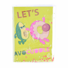 Блокнот "Lets avocaddle" формата А6, 11х15 см, 56 листов в клетку,  на скрепке,