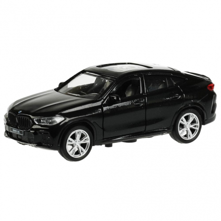 Машина металл BMW X6 длина 12 см, двери, багаж, инер, черный, кор. Технопарк в кор.2*36шт