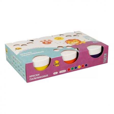 Краска пальчиковая "Лео"   "Расти"   набор   LFINP-006   6 цв. х  70 г .