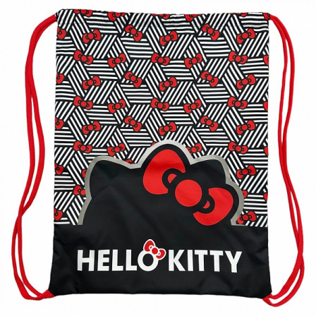 Мешок для обуви Hello Kitty, 1 отделение, 350*430 мм, полиэстер, петля для подвеса, карман с м