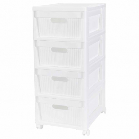 Комод на колесах VELVET, 4 ящика, 300х385х690 мм (Белый)