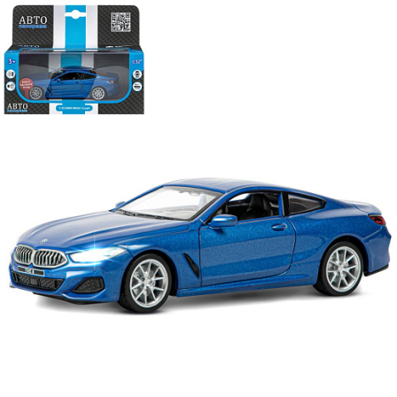 ТМ "Автопанорама" Машинка металл. 1:35 BMW M850i Coupe, синий, откр. двери, свет, звук, инерция в/к