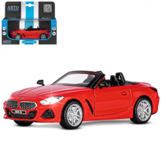 ТМ "Автопанорама" Машинка металлическая 1:30 BMW Z4 M40i, красный, свет, звук,откр. двери, инерция,