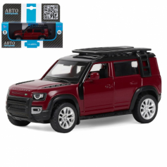 Машинка металлическая 1:43 2020 Land Rover Defender 110, красный, откр. двери, ине