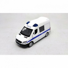 Машинка металлическая 1:52, Ford Transit, белая, откр. двери, инерция, в/к 17,5*12