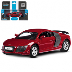 Машинка металлическая 1:43 Audi R8 GT, красный, откр. двери, инерция, в/к 17,5*12,