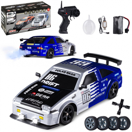 Р/У Машина для дрифта с паром, 4WD, запасн.колеса 4шт., свет, с аккум, в/к 31 AUTODRIVE 1:16 2.4GHz