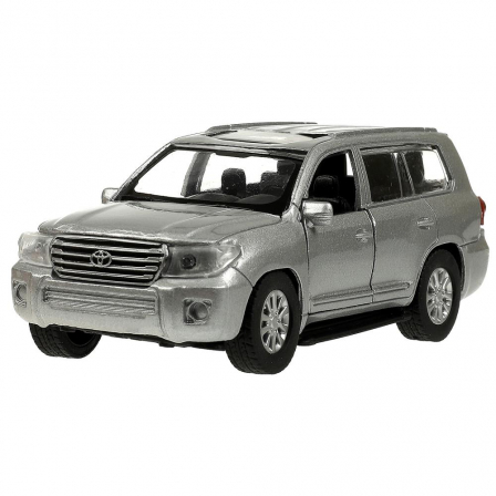 Машина металл TOYOTA LAND CRUISER 12,5 см, двери, инерц, серебристый , кор. Технопарк в кор.2*36шт