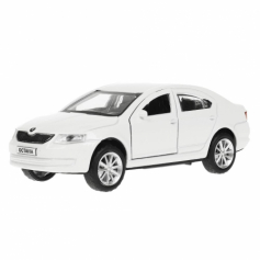 Машина металл SKODA OCTAVIA 12 см, двери, багаж, инерц. белый  кор. Технопарк в кор.2*36шт