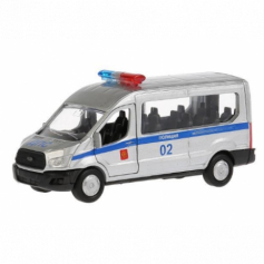 Машина металл FORD Transit полиция 12см, открыв. двери, инерц. в кор. Технопарк в кор.2*24шт