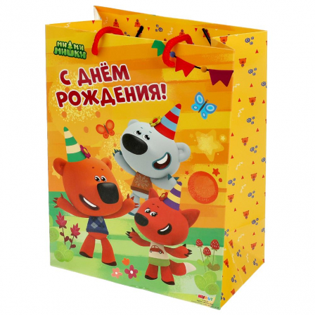 Пакет подарочный глянцевый Ми-ми-мишки m, 18*22,7*10 см ЧУДО ПРАЗДНИК в кор.24*12шт