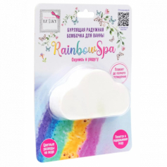 Lukky Rainbow Spa Бурлящая радужная бомбочка для ванны, Облачко, 120 гр, разноцветные разводы, блист